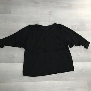19 COOPER WOMENS SHIRT BLACK CAPED LONG SLEEVES 1X